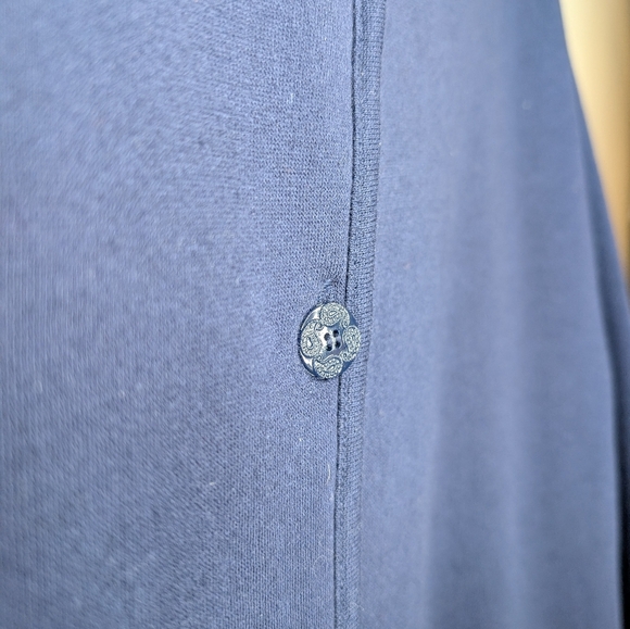 Vintage Northern Reflections Navy Paisley Embroidered Button Up Cardigan Women L - Picture 5 of 9